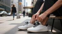 Harry Styles, King Of Flat Shoes, Laces Up Celine Sneakers In NYC